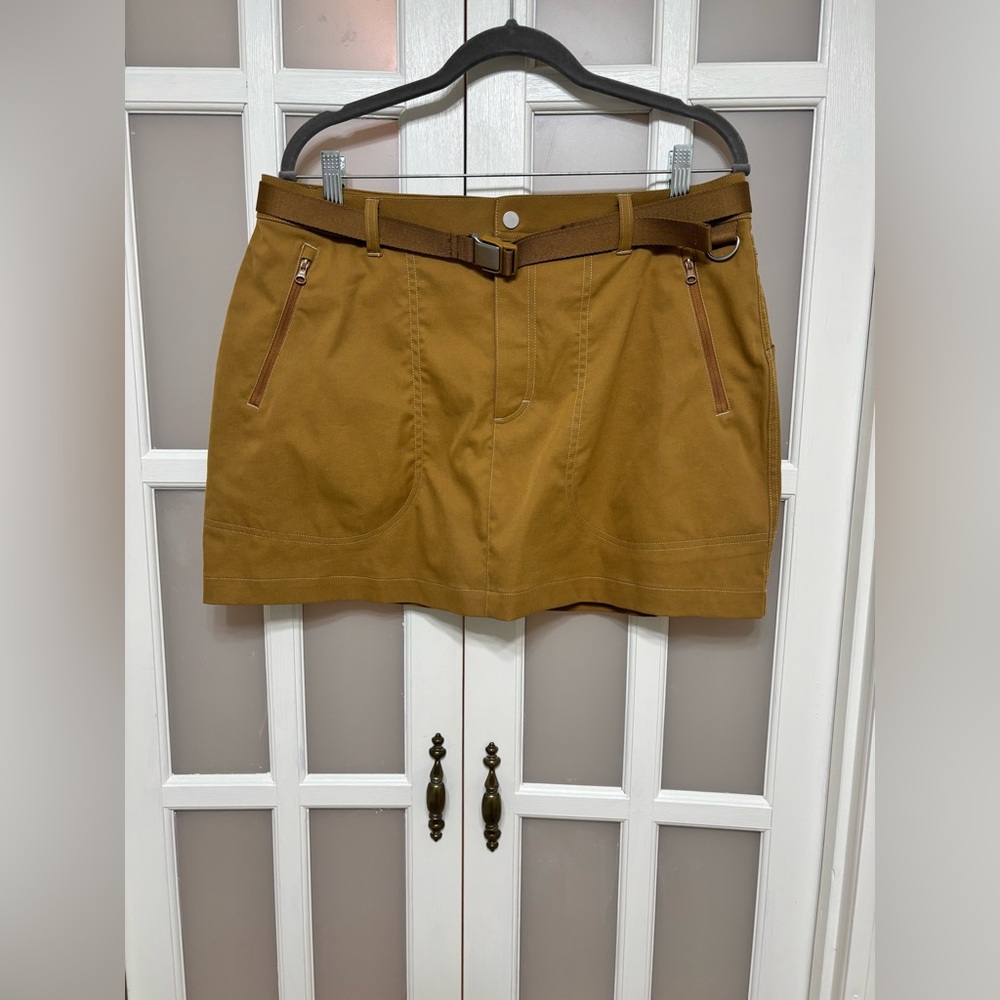 Outdoor Voices Utility Skort Tan Belted Performance Skirt Large Activewear